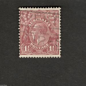 Australia SC #115 Θ used Three Half Pence stamp