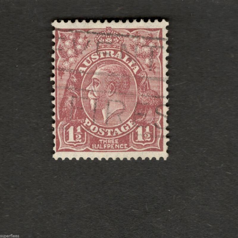 Australia SC #115 Θ used Three Half Pence stamp