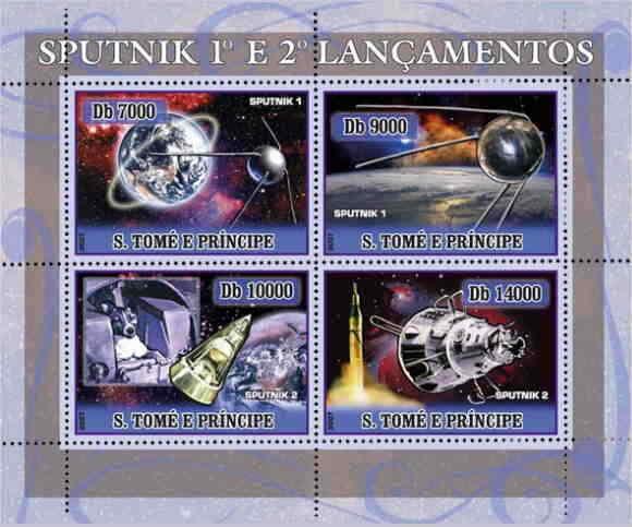 St Thomas - Sputnik Anniversary  Sheet of 4 ST7110a