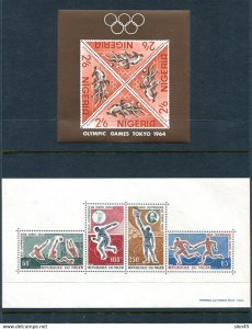 2 Souvenir Sheets Olympic Games Tokyo  MNH Republic de Niger/Nigeria 14665