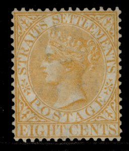 MALAYSIA - Straits Settlements QV SG14, 8c orange-yellow, UNUSED. Cat £275.