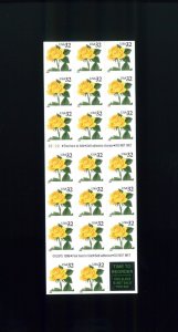 United States 32¢ Yellow Rose Postage Stamp #3049 Booklet Pane