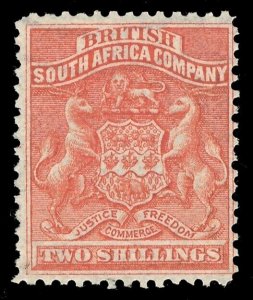 Rhodesia 1892 Arms 2s vermilion MLH. SG 5. Sc 10.