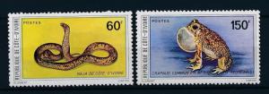 [41298] Ivory Coast 1980 Amphibians Reptiles Snake Frog MNH