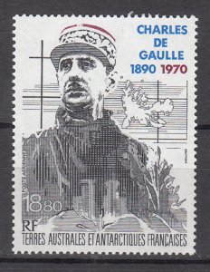 T.A.A.F SC# C117 GENERAL CHARLES DE GAULLE 1890-1970 - MNH