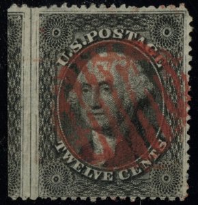 USA Scott# 36B USED VF, Straddle Margin + RED Grid CXL SCV $315 (55047)