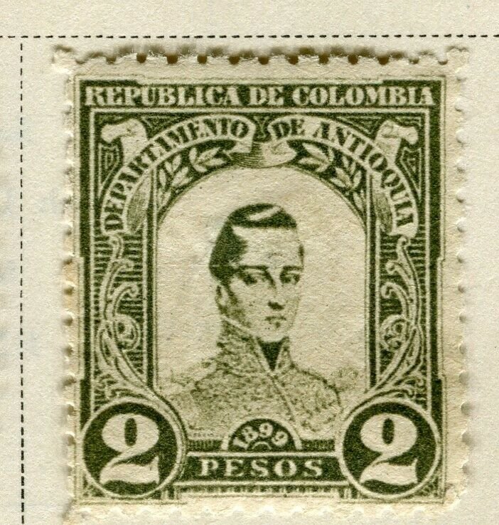 COLOMBIA ANTIOQUIA; 1899 early Bolivar issue Mint hinged 2P. value