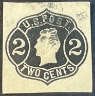 U.S. # U54-USED---CUT SQUARE---BLACK ON BUFF PAPER---1864