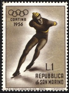 SC#364 1 Lira Olympic Games: Cortina; Speed Skating (1955) MNH*
