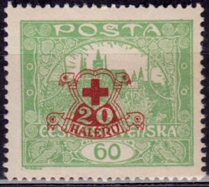 Czechoslovakia 1920, Red Cross Fund surcharge/overprint, SW#199, MNH