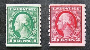 Scott Stamp # 412 & 413 MNH Coil Stamps.  SCV $185.00 Free Shipping.