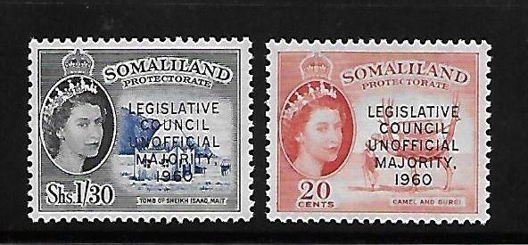 Somaliland 1960 changes in legislative council QE overprinted MNH A237