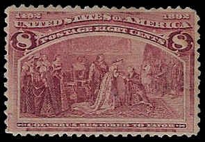 U.S. #236 MNH; 8c Columbus Restored to Favor (1893)