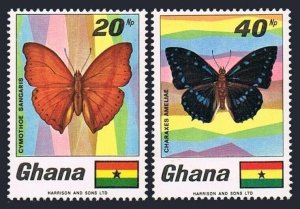 Ghana 334-335,MNH.Mi 345-346.Butterflies Cymothoe sangaris,Charaxes ameliae.1968