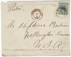 Surinam 1887 Paramaribo cancel on cover to the U.S., Scott 11