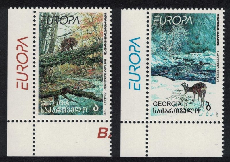 Georgia Brown Bear Chamois Animals National Parks 2v inscript ' Europa' 1999