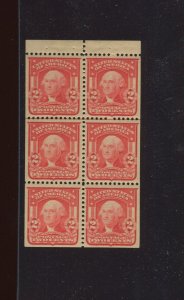 319n Washington Mint POSITION E Booklet Pane of 6 Stamps (By 1463)