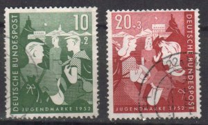 GERMANY STAMPS. 1952 Mi.#153-154, USED