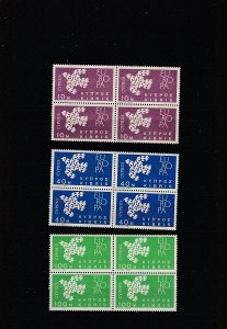 Cyprus  Scott#  201-203  MNH  Blocks of 4  (1962 Europa)