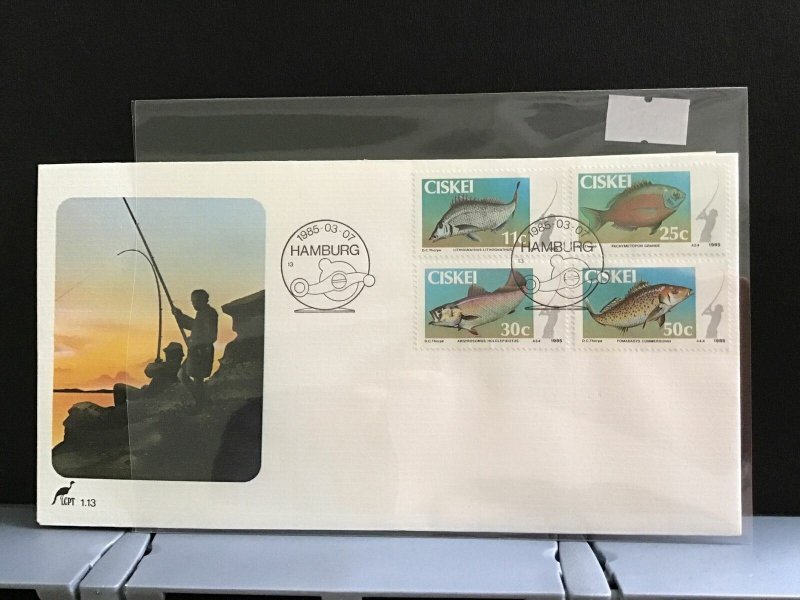 Ciskei 1985 Coastal Angling with special Hamburg cancel    stamps cover R27975 