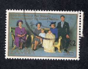 Zambia 1991 2k on 5k Surcharge Royal Family, Scott 611 used, value = $6.00