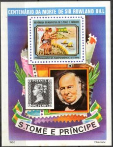 Sao Tome and Principe 1979 R. Hill First Stamps on Stamps S/S MNH