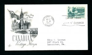 Canadian Sc. 377 British Columbia FDC - Artcraft Variety 