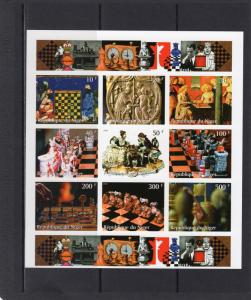 Niger 1999 Chess Paintings  Sheetlet (9) Imperforated MNH