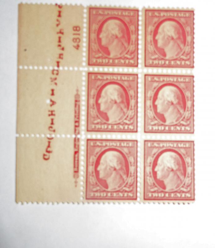 #519 2 cent Washington plate block