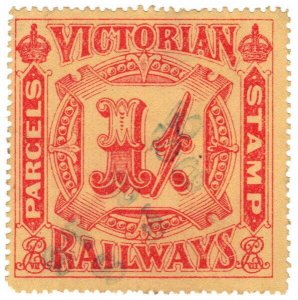 (I.B) Australia - Victoria Railways : Parcel Stamp 1/- (inverted watermark)