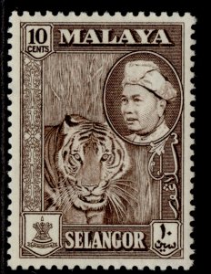 MALAYSIA - Selangor QEII SG121, 10c deep brown, M MINT.