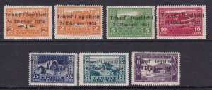 Albania Scott 164-170, 1924 overprints, F/VF MLH. Scott $26