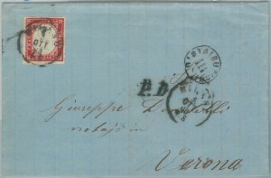 76123  -  SARDEGNA - STORIA POSTALE: Sassone # 16E su Busta - Distribuzione III