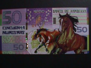 ​AFRICA- 2014-BANK OF KAMBERRA POLYMER YEAR OF THE HORSE  $50 NOTE-UNC- VF