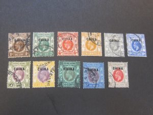 Great Britain in China 1922 Sc 17-27 set FU Scarce