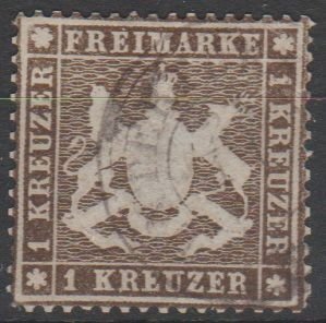 Mi: 16xa   used  1860   Wurttemberg  Cat € 180