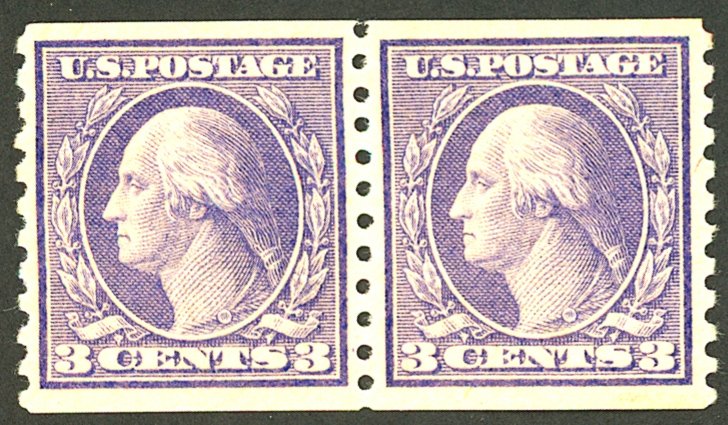 U.S. #493 MINT PAIR OG NH FINGERPRINT