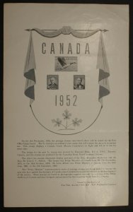 CANADA #318, 319, 320 POST OFFICE NEW ISSUE POSTER