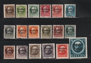 Bavaria 136-153 M&U Overprints