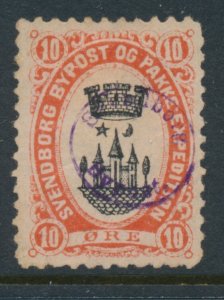 Denmark Svendborg Bypost 10 ØRE Danka 5 Used Local Post
