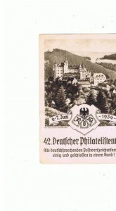 1936 Stamp Day post card mailed on the Hamburg-Afrika in 1937 