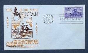 Scott 950 FDC  100th Anniversary of Settling of Utah  Spartan Cachet
