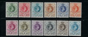 SWAZILAND SCOTT #27-37(PLUS #29A) 1938 GEORGE VI SET  - MINT EXTRA LIGHT HINGED