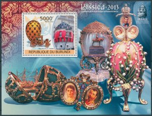 Burundi 2012 MNH Artefacts Stamps Rossica 2013 Czar Nicholas II Faberge 1v S/S I