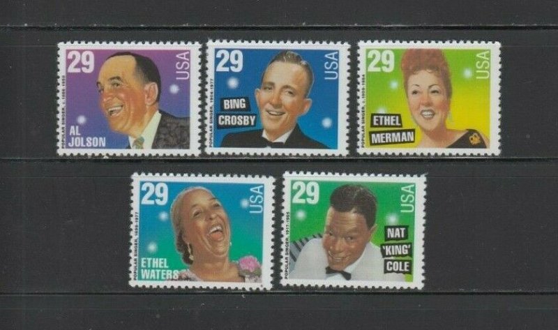 US,2849-53,POPULAR SINGERS,MNH,1990'S COLLECTION,MINT NH OG,VF