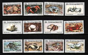 Christmas Is.-Sc#161-73-Unused lightly hinged set-Crabs=Marine Life-1985-