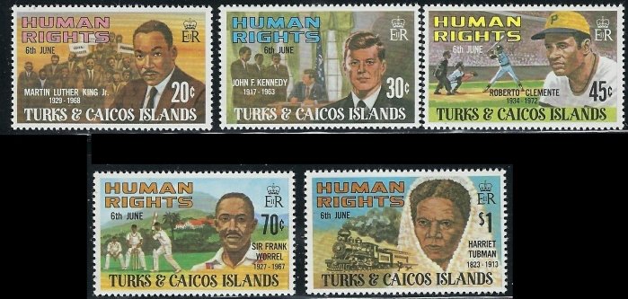 Turks and Caicos 457-61 MNH 1980 Human Rights (an1221)