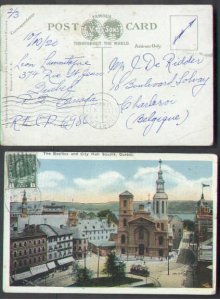 Canada-cover  #4433 - 1c Admiral on p/c-Quebec,PQ-Oct 11 1920-1c