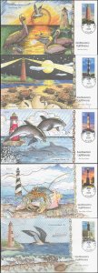 #3787-91 Southeastern Lighthouses Collins FDC Set