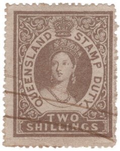 (I.B) Australia - Queensland Revenue : Stamp Duty 2/- (1866)